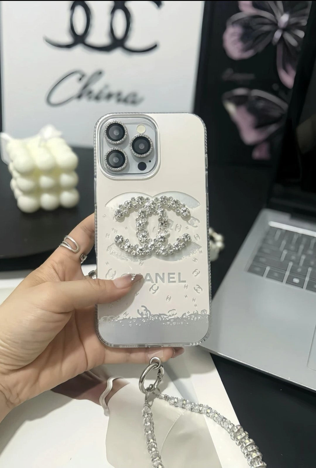 Elegant Luxury Crystal iPhone Case With Bracelet Strap