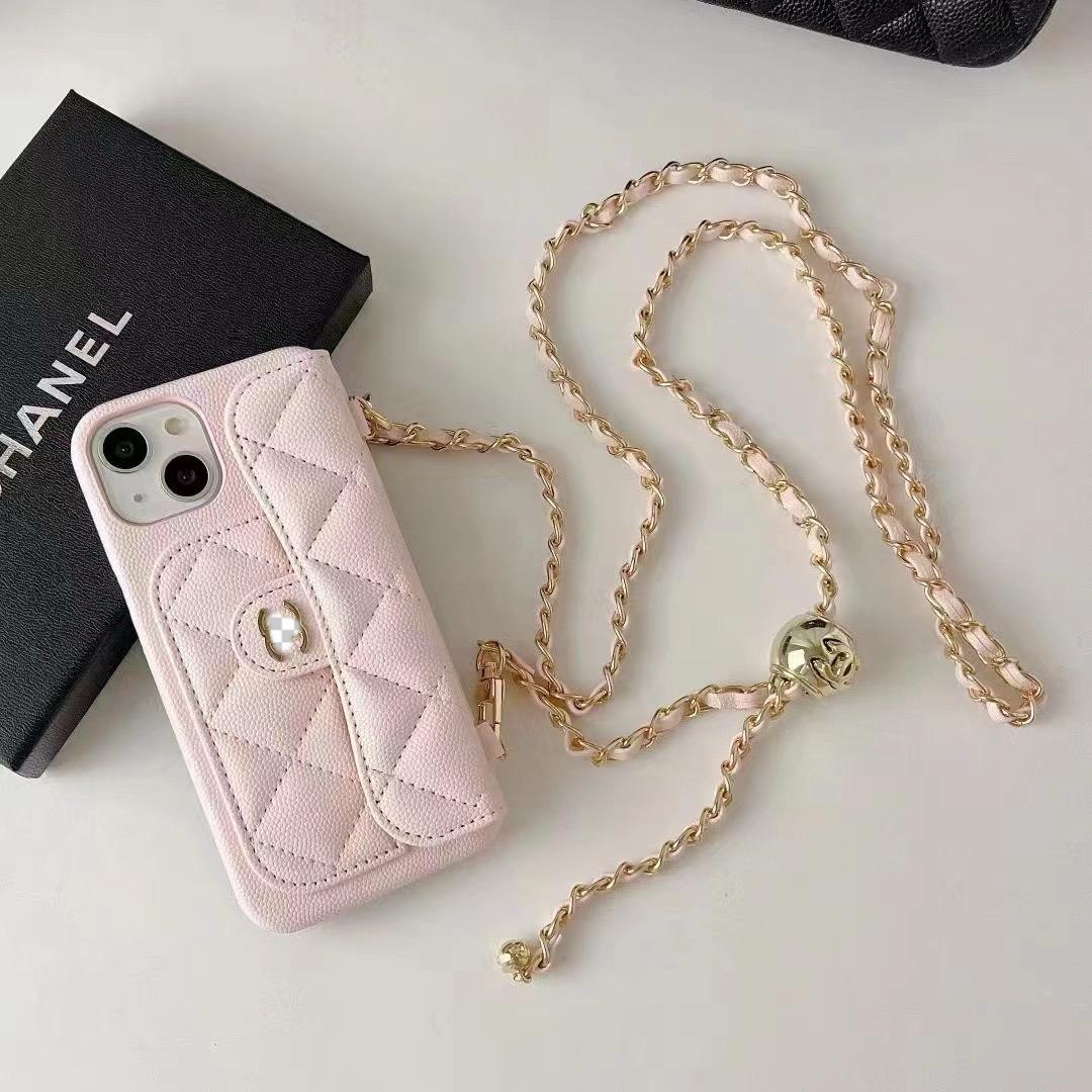 Luxury Wallet iPhone Case With Hand /Crossbody Chain
