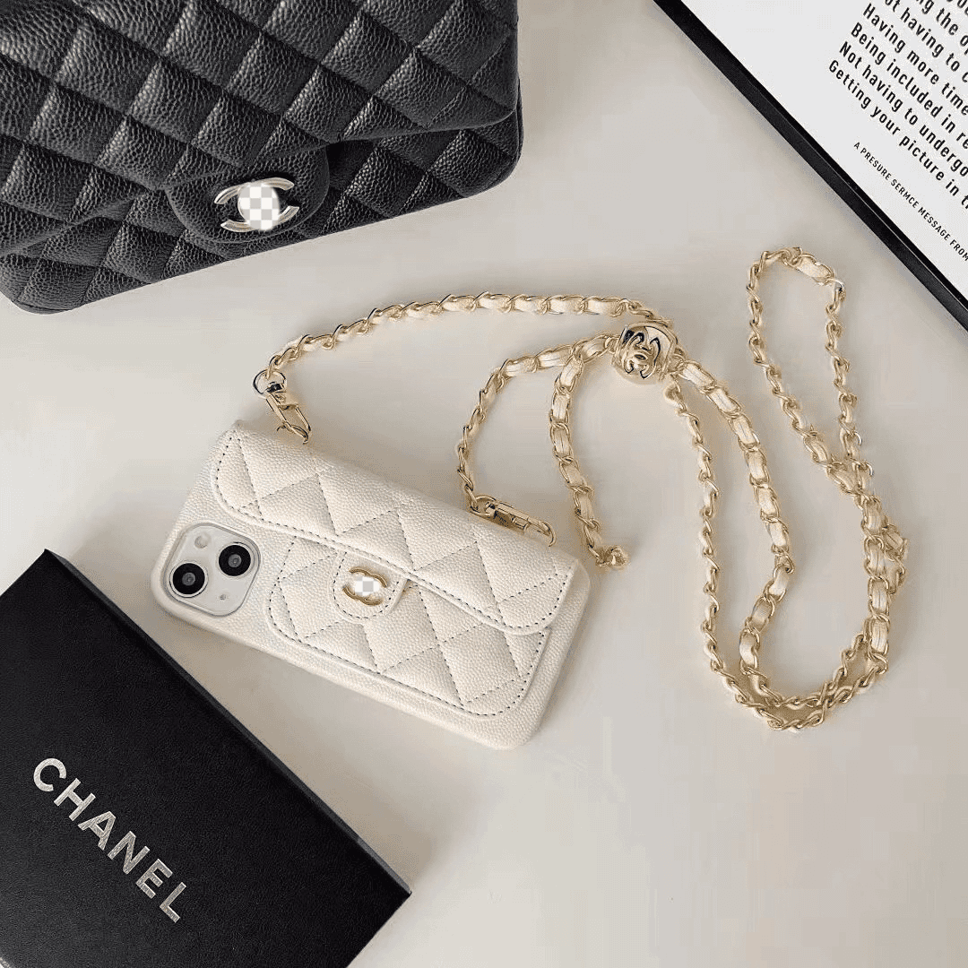 Luxury Wallet iPhone Case With Hand /Crossbody Chain