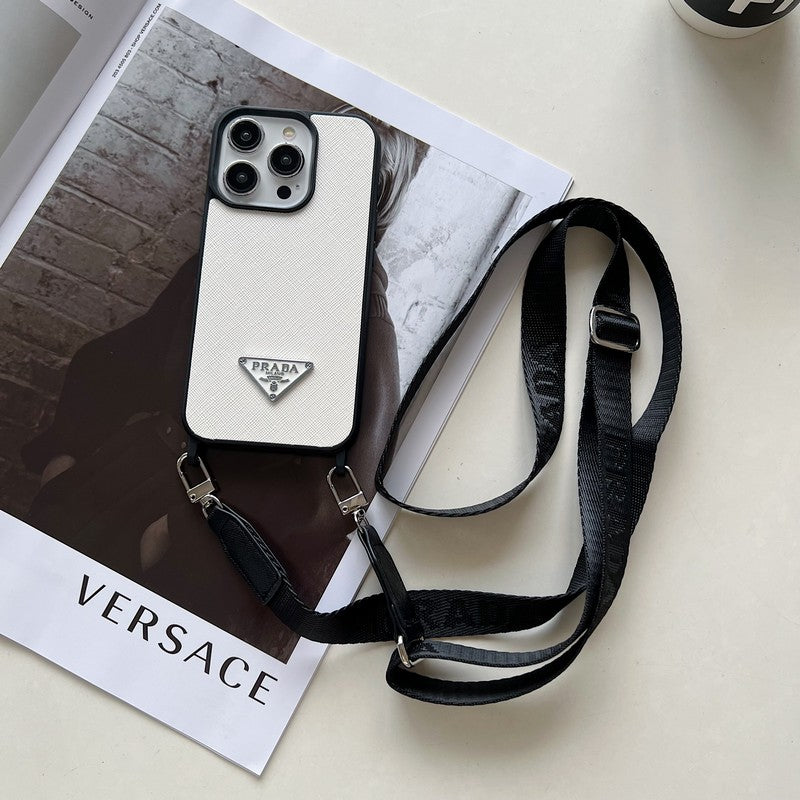 Luxury Crossbody Leather iPhone Case