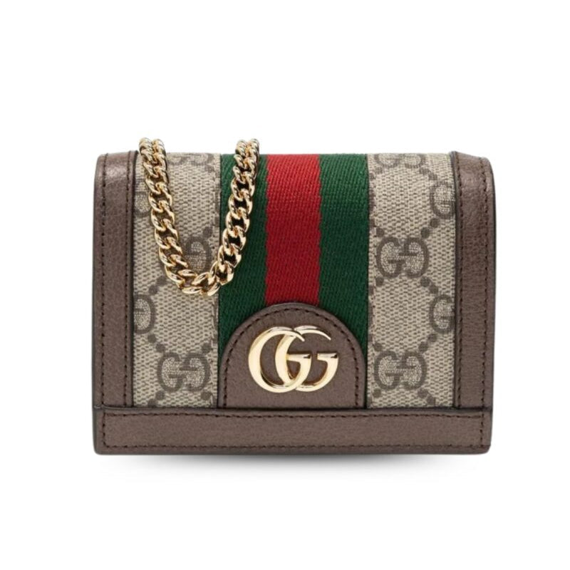 Ophidia GG Card Case Wallet Supreme Canvas Beige For Women‎ 4.3in/11cm 523155 96IWG 8745