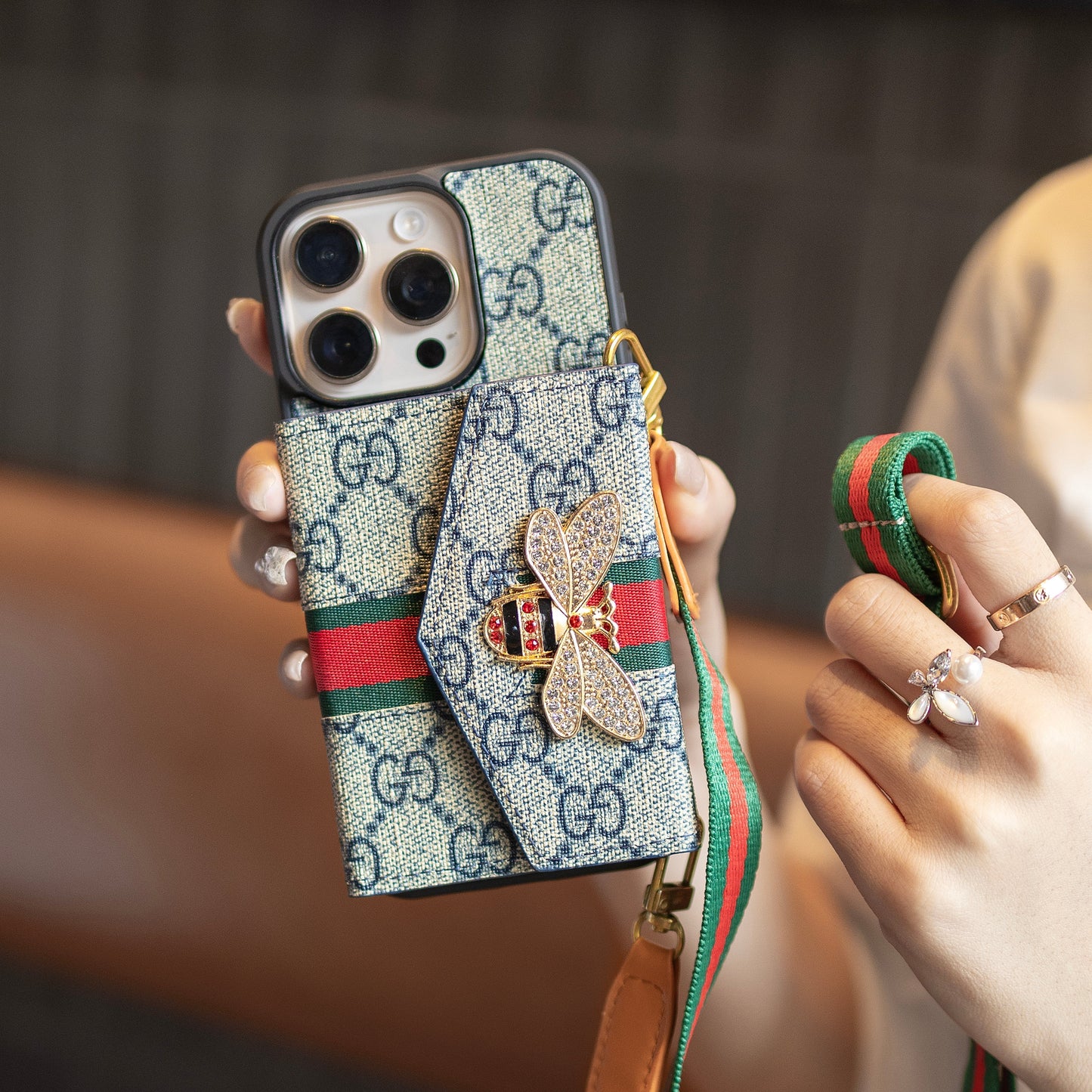 Premium Advanced Crossbody iPhone Case with Card Holder & Shoulder Strap