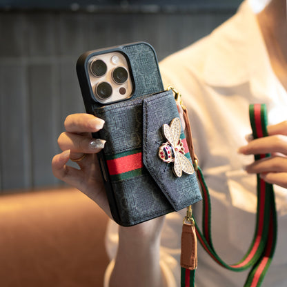 Premium Advanced Crossbody iPhone Case with Card Holder & Shoulder Strap