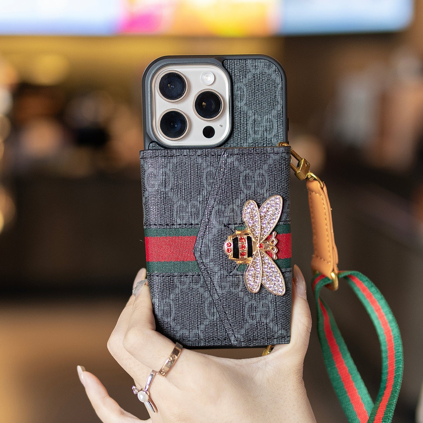 Premium Advanced Crossbody iPhone Case with Card Holder & Shoulder Strap