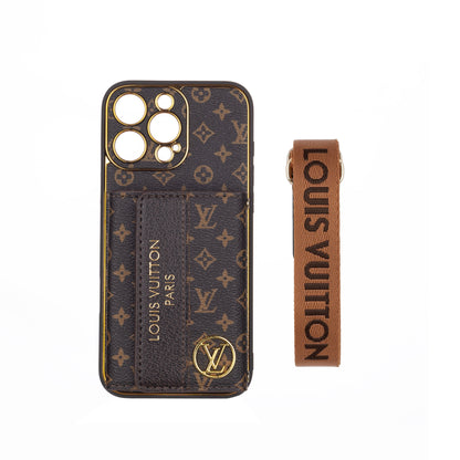 Luxury Advanced Leather iPhone Case with Card Holder & Strap