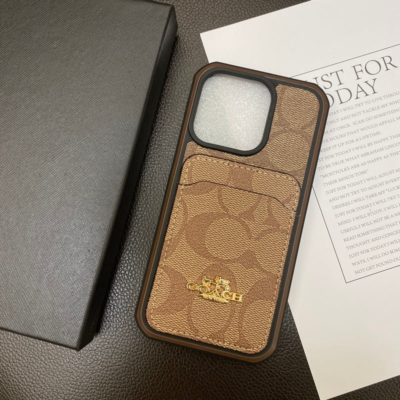 Classic iPhone Case With Card Holder Coffee -KB241416