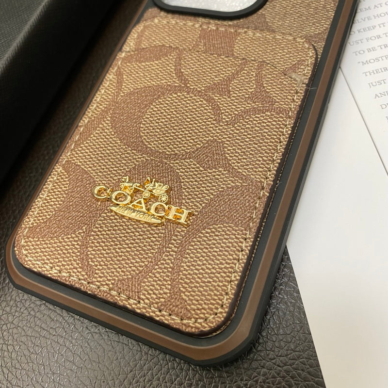 Classic iPhone Case With Card Holder Coffee -KB241416