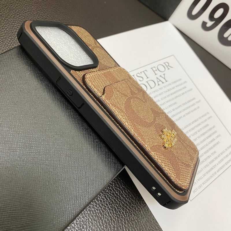 Classic iPhone Case With Card Holder Coffee -KB241416