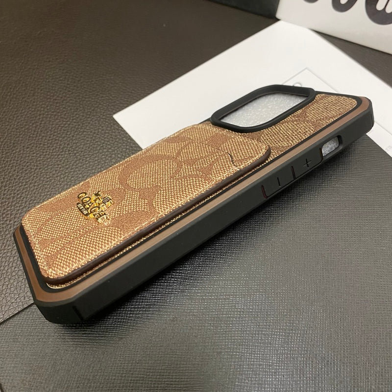 Classic iPhone Case With Card Holder Coffee -KB241416