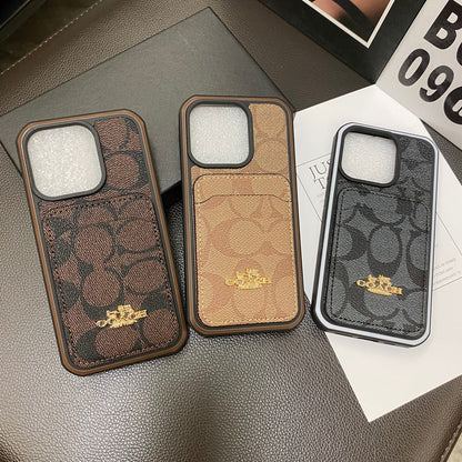 Classic iPhone Case With Card Holder Coffee -KB241416