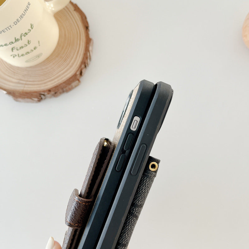 Classic iPhone Case With Wallet And Crossbody Strap White -XK240402