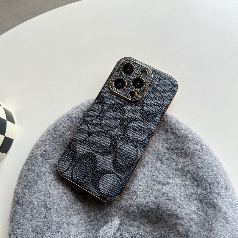 Classic iPhone Case Leather Black -QBK240513