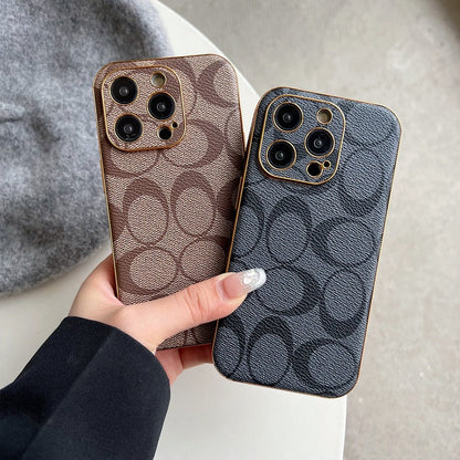 Classic iPhone Case Leather Light Brow -QBK240513