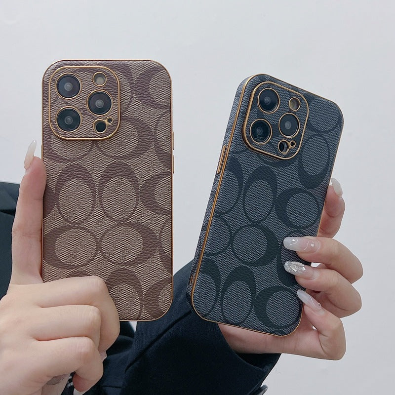Classic iPhone Case Leather Light Brow -QBK240513