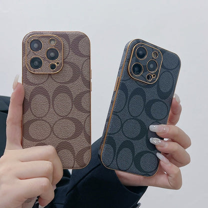Classic iPhone Case Leather Light Brow -QBK240513