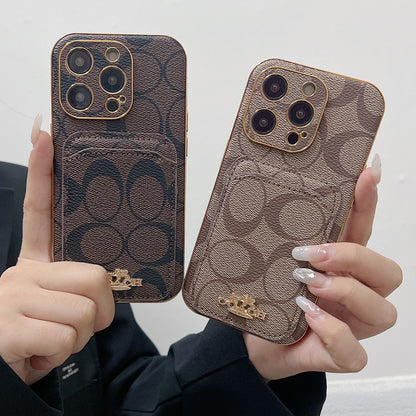 Classic iPhone Case With Card Holder Coffee -KB241651