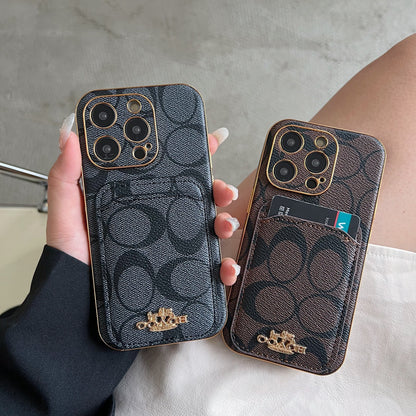 Classic iPhone Case With Card Holder Black -KB241651