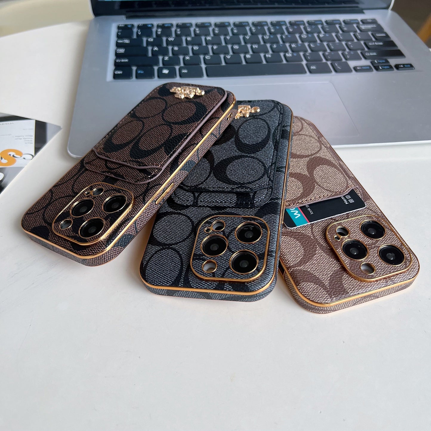 Classic iPhone Case With Card Holder Coffee -KB241651