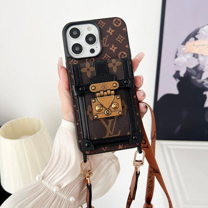 Luxury Brown Crossbody Chain iPhone Case
