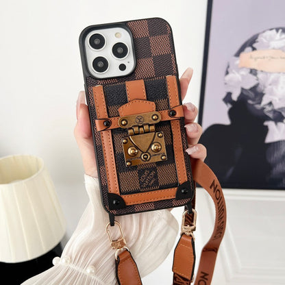 Luxury Brown Crossbody Chain iPhone Case