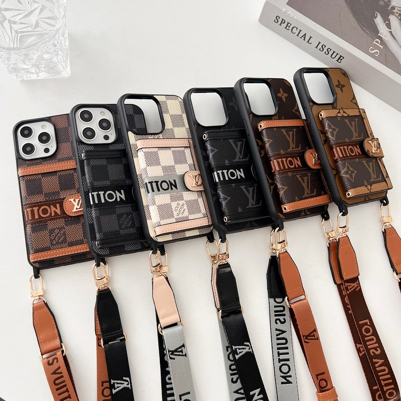 Luxury Card Bag Chain Black & White iPhone Case