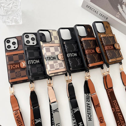 Luxury Card Bag Chain Black & White iPhone Case