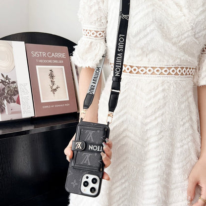 Luxury Card Bag Chain Black & White iPhone Case