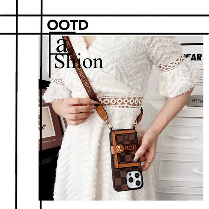 Luxury Card Bag Chain Classic Brown iPhone Case