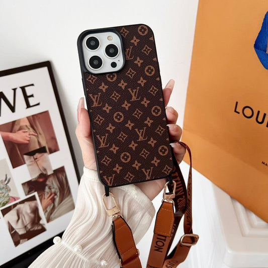 Luxury Brown Crossbody iPhone Case
