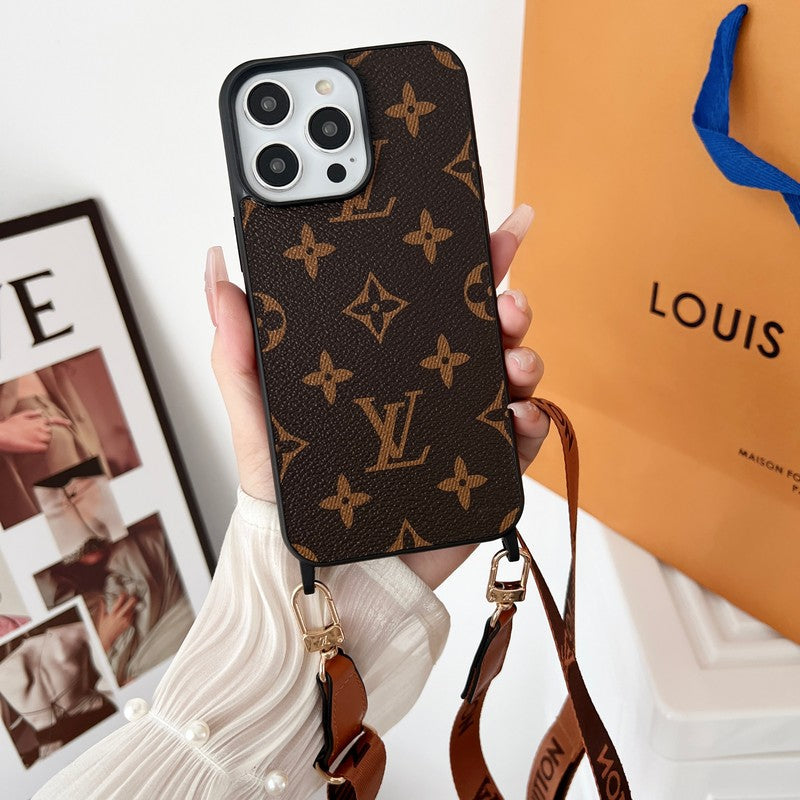 Luxury Brown Crossbody iPhone Case