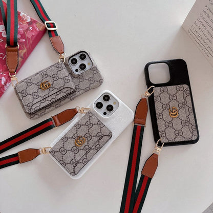 Premium Card Bag Crossbody Classic iPhone Case