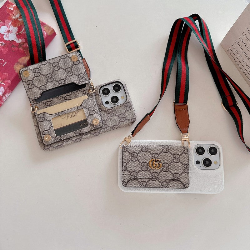 Premium Card Bag Crossbody Classic iPhone Case