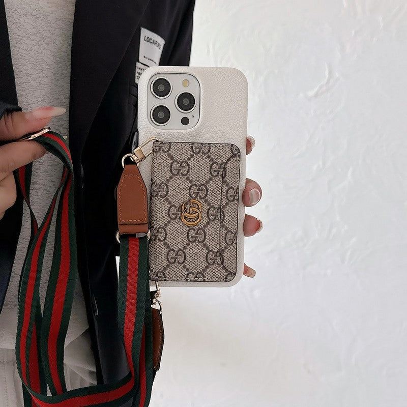 Premium Card Bag Crossbody Classic iPhone Case