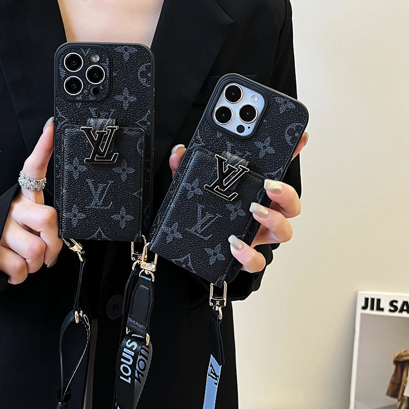 Luxury Card Bag Chain Black iPhone Case