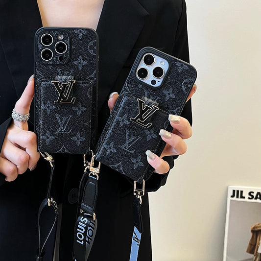 Luxury Card Bag Chain Black iPhone Case