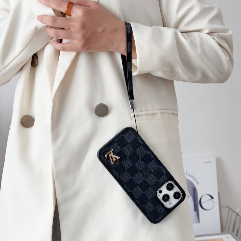 Luxury Black & White Hand Chain iPhone Case