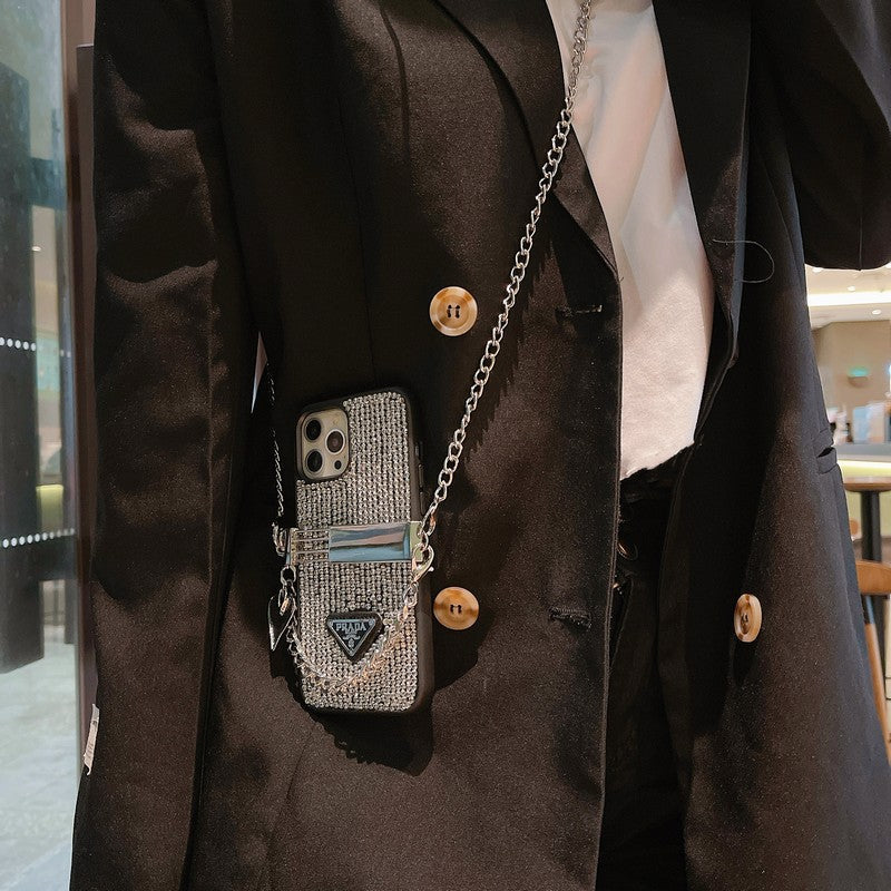 Luxury Diamond Crossbody Chain iPhone Case