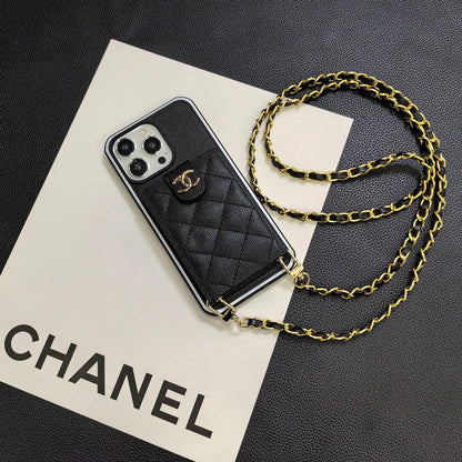 Elegant Crossbody Leather iPhone Case