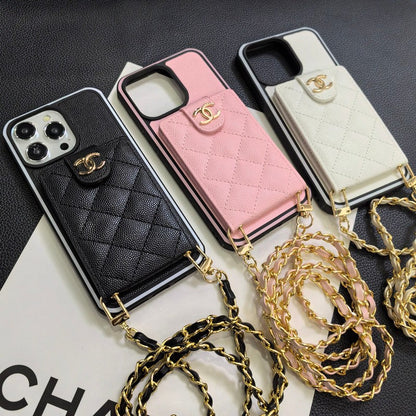 Elegant Crossbody Leather iPhone Case
