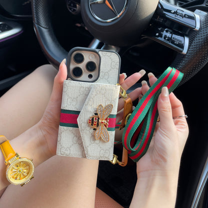 Premium Advanced Crossbody iPhone Case with Card Holder & Shoulder Strap