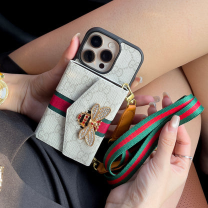 Premium Advanced Crossbody iPhone Case with Card Holder & Shoulder Strap