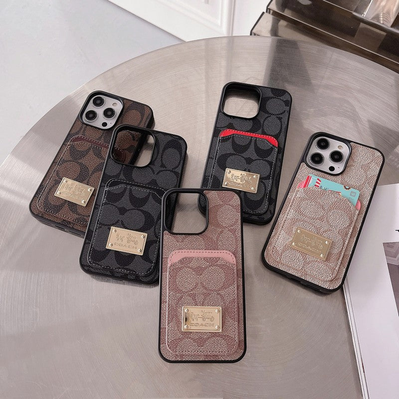Classic Card Bag Leather iPhone Case