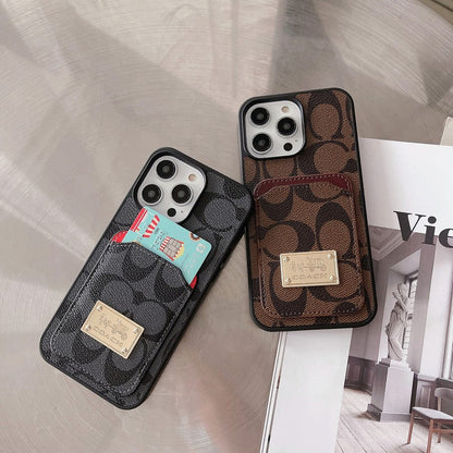 Classic Card Bag Leather iPhone Case
