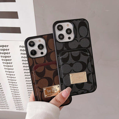 Classic Card Bag Leather iPhone Case