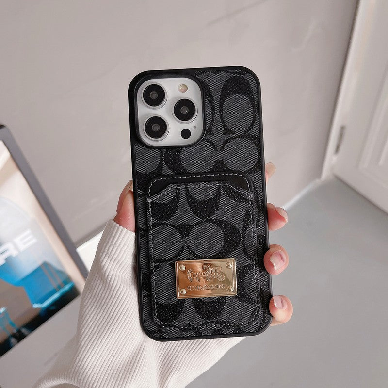 Classic Card Bag Leather iPhone Case