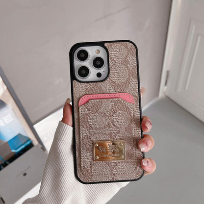 Classic Card Bag Leather iPhone Case