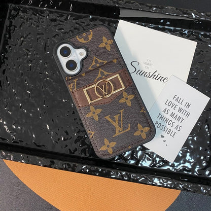 Luxury Card Bag Gold Logo iPhone Case
