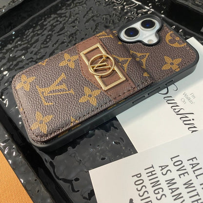 Luxury Card Bag Gold Logo iPhone Case