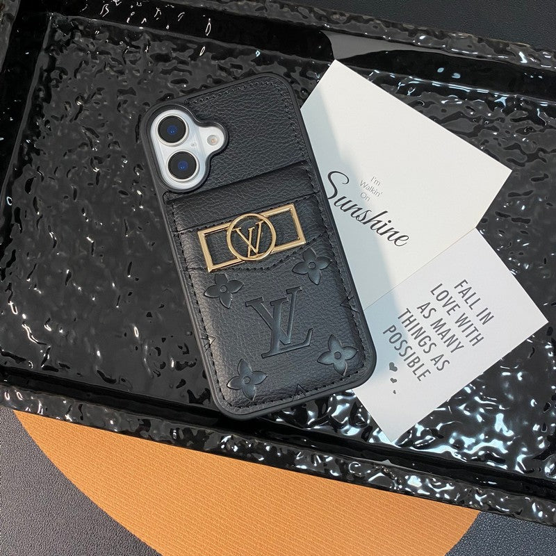 Luxury Card Bag Gold Logo iPhone Case
