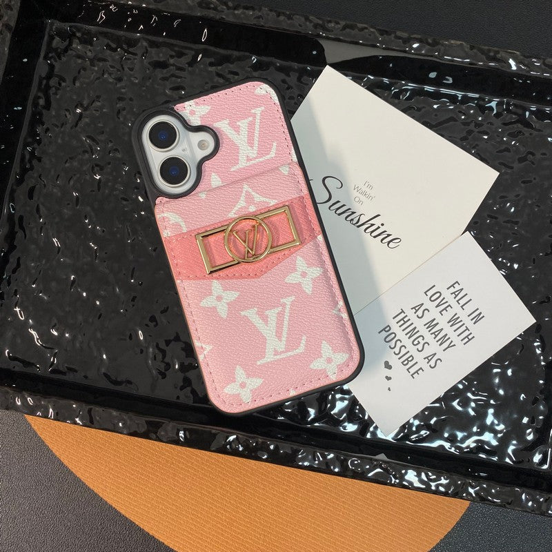 Luxury Card Bag Gold Logo iPhone Case